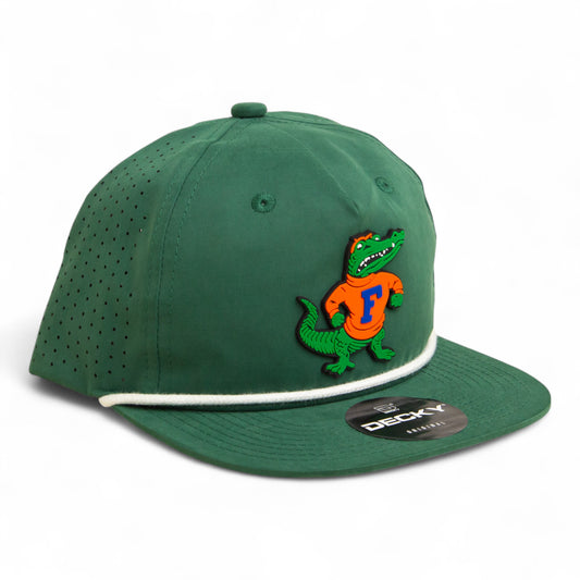 Florida Gators Retro Albert 3D Perforated Rope Hat- Forest/ White