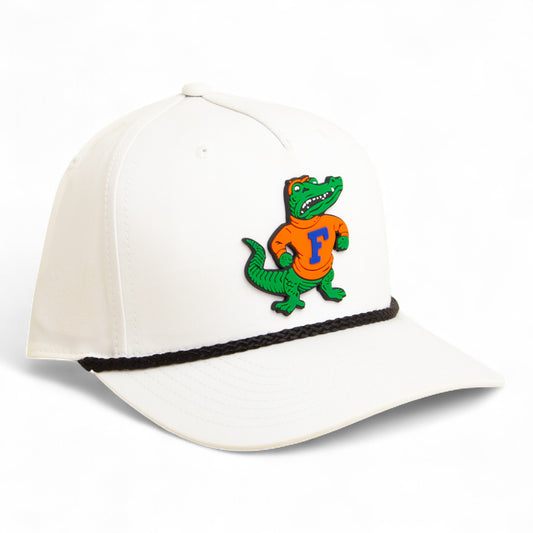 Florida Gators Retro Albert 3D Five Panel Classic Rope Hat- White/ Black