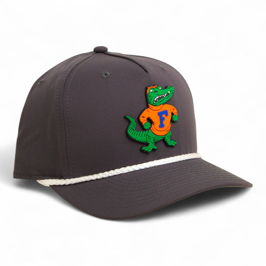 Florida Gators Retro Albert 3D Five Panel Classic Rope Hat- Charcoal/ White