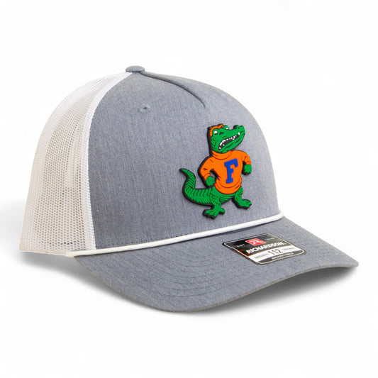 Florida Gators Retro Albert 3D Snapback Trucker Rope Hat- Heather Grey/ White