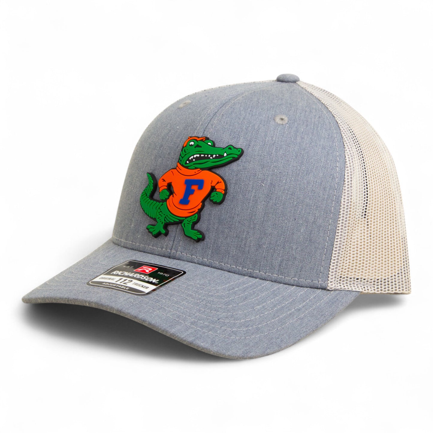 Florida Gators Retro Albert 3D Snapback Trucker Hat- Heather Grey/ Light Grey