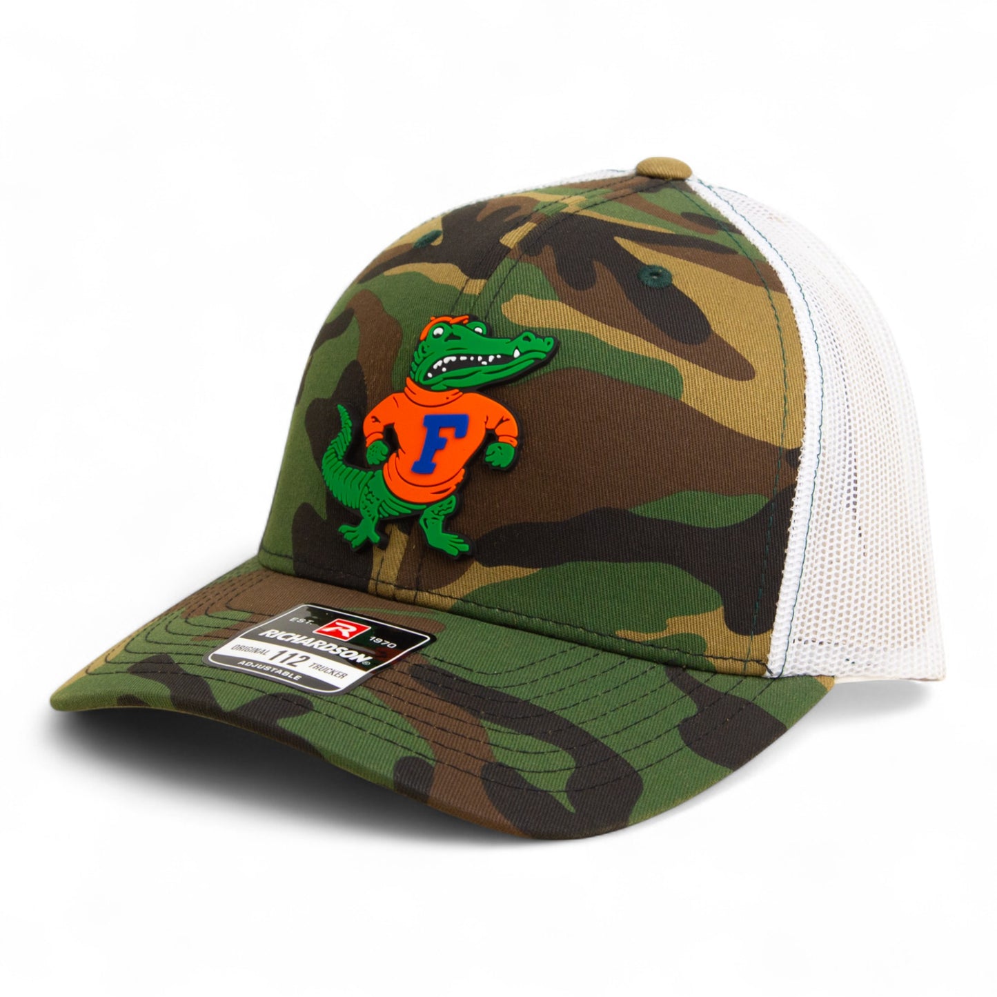 Florida Gators Retro Albert 3D Snapback Trucker Hat- Army Camo/ White
