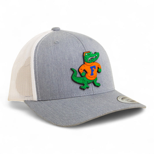 Florida Gators Retro Albert 3D YP Snapback Trucker Hat- Heather Grey/ White