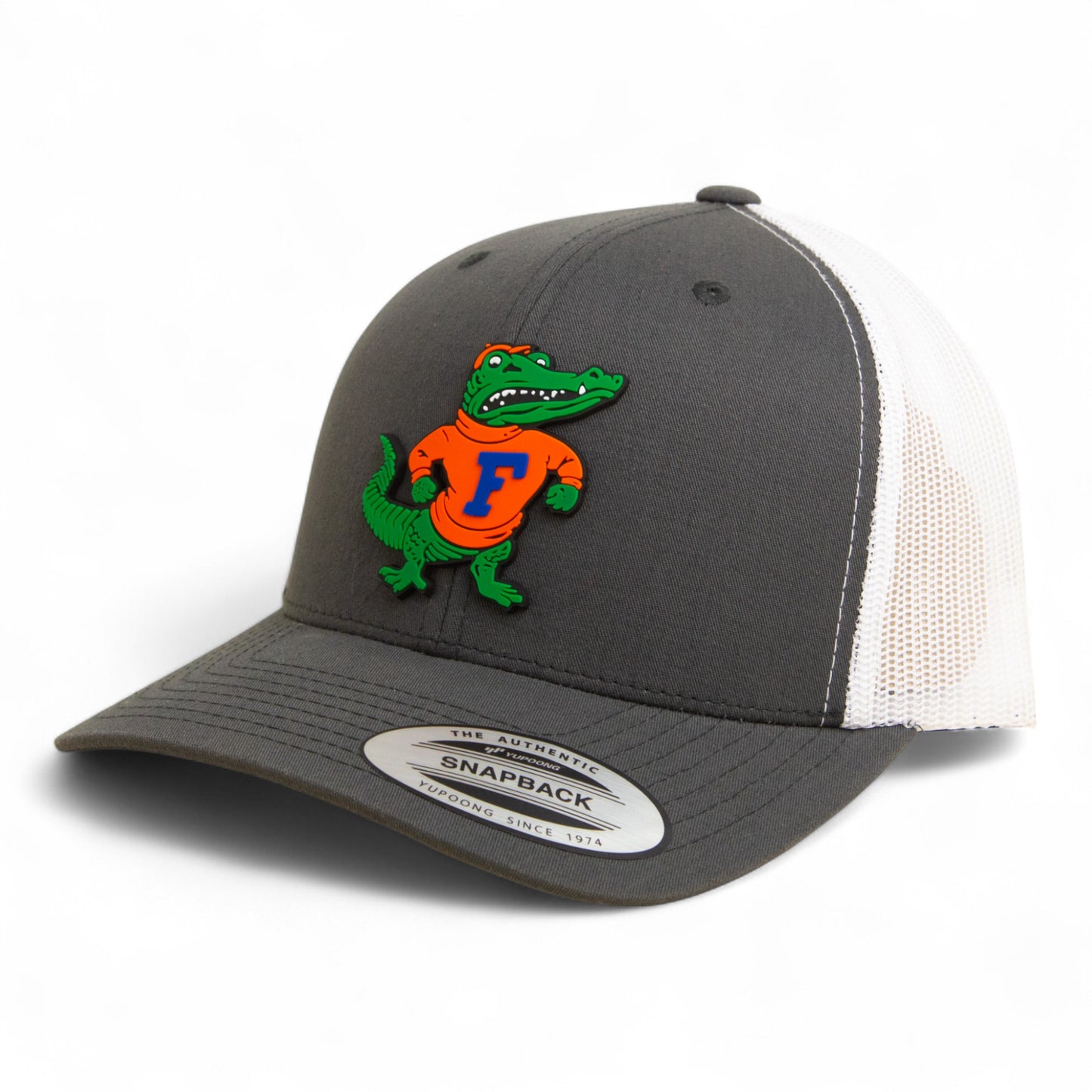 Florida Gators Retro Albert 3D YP Snapback Trucker Hat- Charcoal/ White