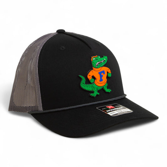 Florida Gators Retro Albert 3D Snapback Trucker Rope Hat- Black/ Charcoal