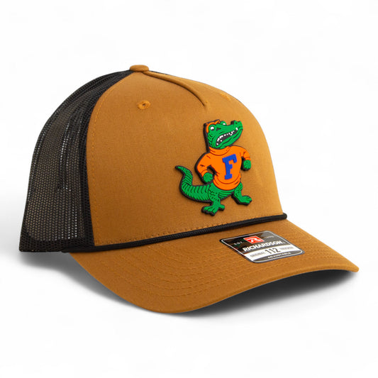 Florida Gators Retro Albert 3D Snapback Trucker Rope Hat- Caramel/ Black