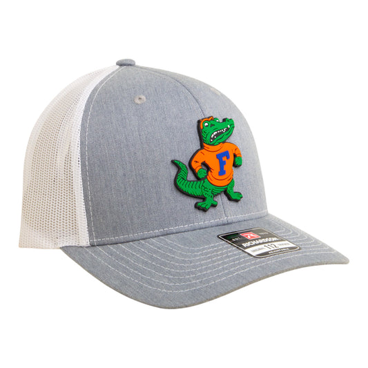 Florida Gators Retro Albert 3D Snapback Trucker Hat- Heather Grey/ White