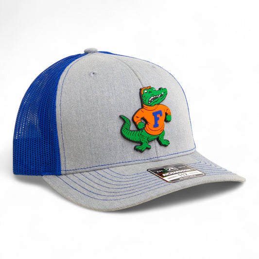Florida Gators Retro Albert 3D Snapback Trucker Hat- Heather Grey/ Royal