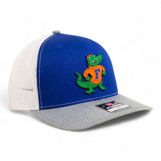 Florida Gators Retro Albert 3D Snapback Trucker Hat- Royal/ White/ Heather Grey