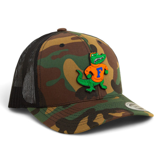 Florida Gators Retro Albert 3D YP Snapback Trucker Hat- Army Camo/ Black