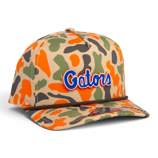 Florida Gators Script Blue 3D Duck Camo Rope Hat- Blaze Camo