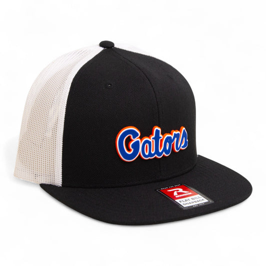 Florida Gators Script Blue 3D Wool Blend Flat Bill Hat- Black/ White