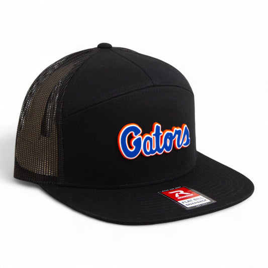 Florida Gators Script Blue 3D Snapback Seven-Panel Flat Bill Trucker Hat- Black