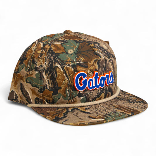 Florida Gators Script Blue 3D Umpqua Rope Hat- Realtree Advantage/ Khaki