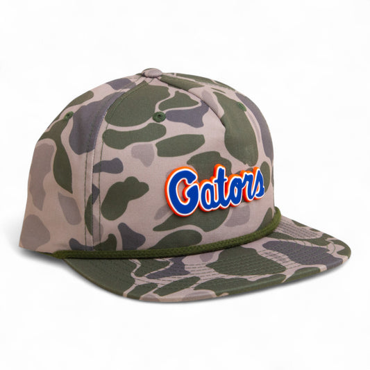 Florida Gators Script Blue 3D Umpqua Rope Hat- Marsh Duck Camo/ Olive Green
