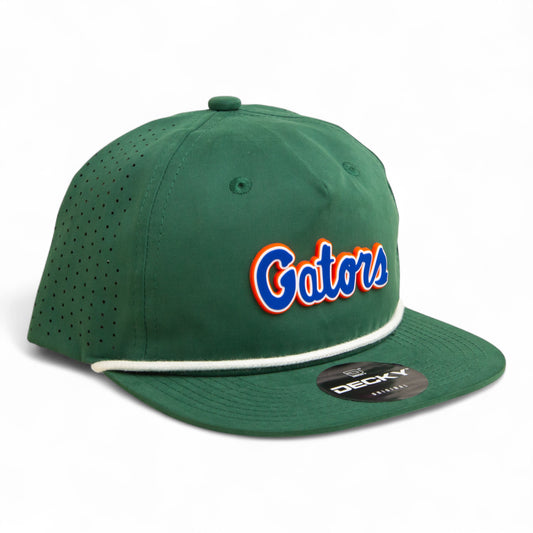 Florida Gators Script Blue 3D Perforated Rope Hat- Forest/ White
