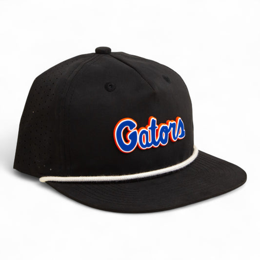Florida Gators Script Blue 3D Perforated Rope Hat- Black/ White