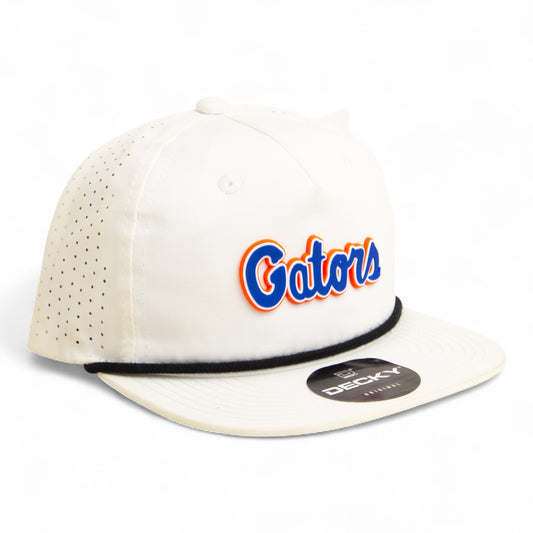 Florida Gators Script Blue 3D Perforated Rope Hat- White/ Black
