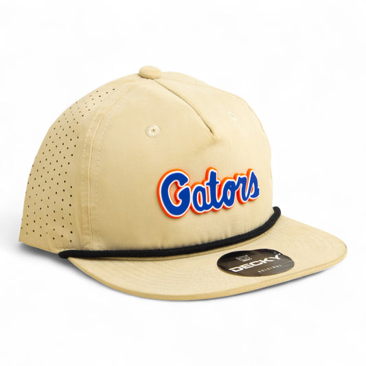 Florida Gators Script Blue 3D Perforated Rope Hat- Birch/ Black