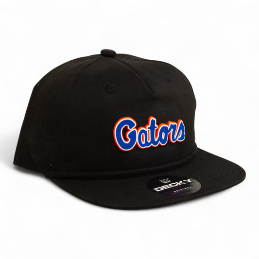 Florida Gators Script Blue 3D Perforated Rope Hat- Black