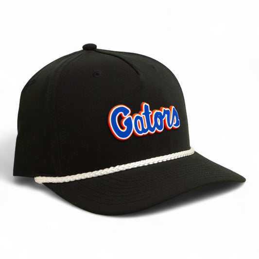 Florida Gators Script Blue 3D Five Panel Classic Rope Hat- Black/ White