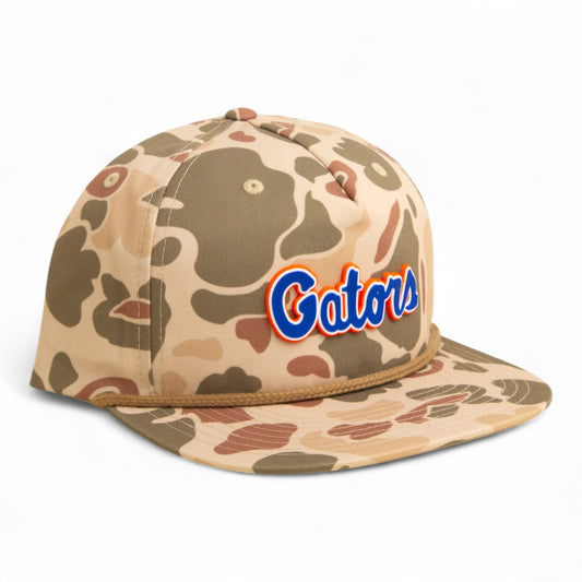 Florida Gators Script Blue 3D Umpqua Rope Hat- Harvest Duck Camo/ Light Brown