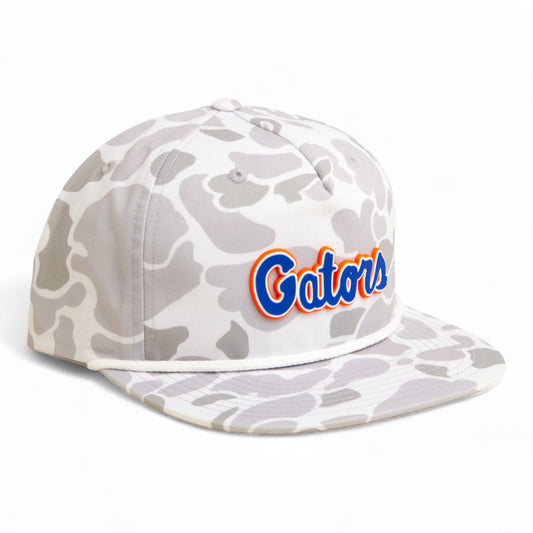 Florida Gators Script Blue 3D Umpqua Rope Hat- Blizzard Duck Camo/ White