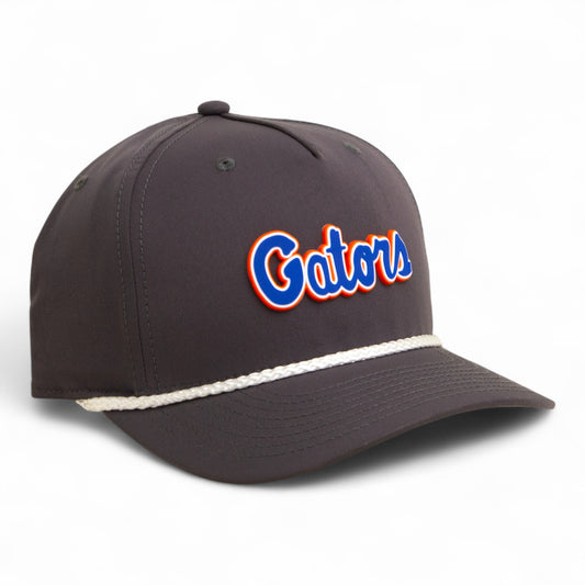 Florida Gators Script Blue 3D Five Panel Classic Rope Hat- Charcoal/ White