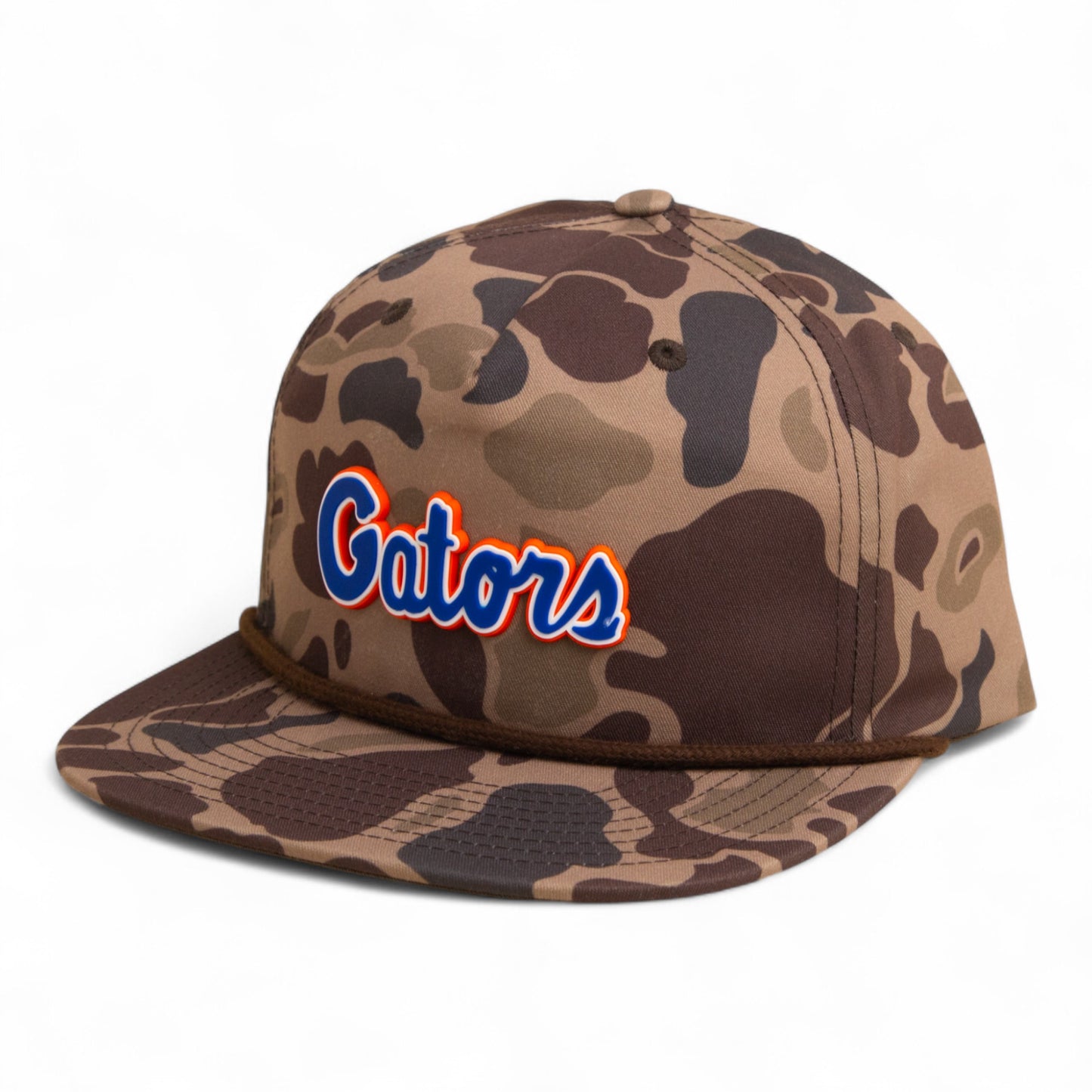 Florida Gators Script Blue 3D Umpqua Rope Hat- Bark Duck Camo/ Brown
