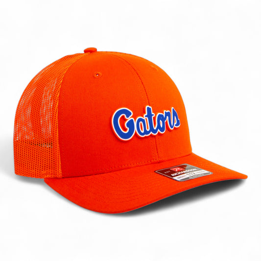 Florida Gators Script Blue 3D Snapback Trucker Hat- Orange
