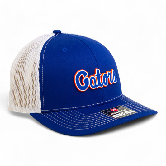 Florida Gators Script Blue 3D Snapback Trucker Hat- Royal/ White