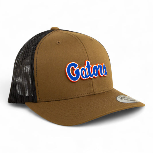 Florida Gators Script Blue 3D YP Snapback Trucker Hat- Coyote/ Black