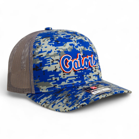 Florida Gators Script Blue 3D Snapback Trucker Hat- Royal Digital Camo
