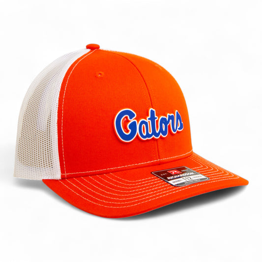 Florida Gators Script Blue 3D Snapback Trucker Hat- Orange/ White