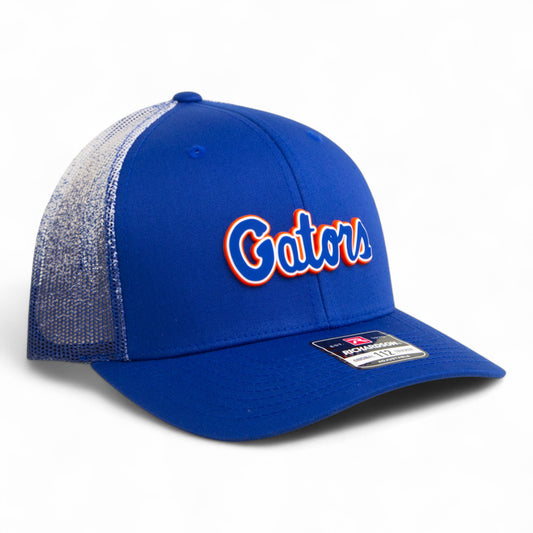 Florida Gators Script Blue 3D Snapback Trucker Hat- Royal Fade