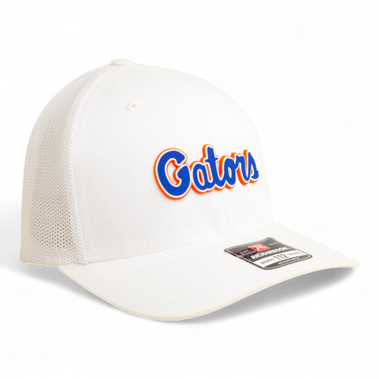 Florida Gators Script Blue 3D Snapback Trucker Hat- White