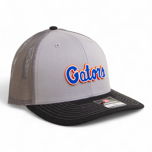 Florida Gators Script Blue 3D Snapback Trucker Hat- Grey/ Charcoal/ Black