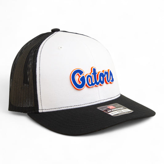 Florida Gators Script Blue 3D Snapback Trucker Hat- White/ Black