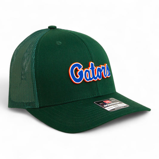 Florida Gators Script Blue 3D Snapback Trucker Hat- Dark Green