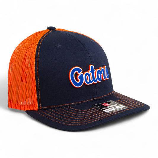Florida Gators Script Blue 3D Snapback Trucker Hat- Navy/ Orange