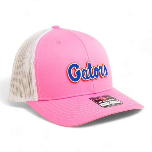 Florida Gators Script Blue 3D Snapback Trucker Hat- Pink/ White