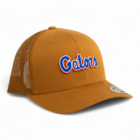 Florida Gators Script Blue 3D YP Snapback Trucker Hat- Caramel