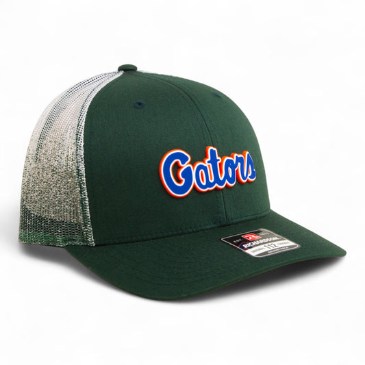 Florida Gators Script Blue 3D Snapback Trucker Hat- Dark Green Fade