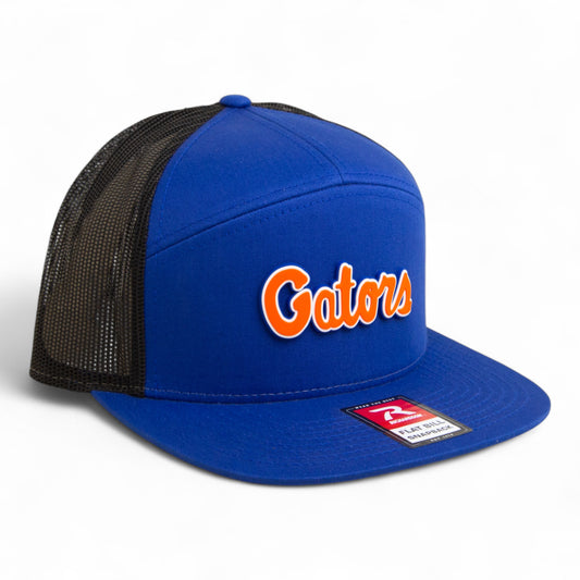 Florida Gators Script Orange 3D Snapback Seven-Panel Flat Bill Trucker Hat- Royal/ Black