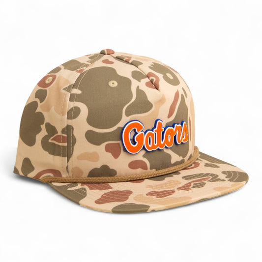 Florida Gators Script Orange 3D Umpqua Rope Hat- Harvest Duck Camo/ Light Brown