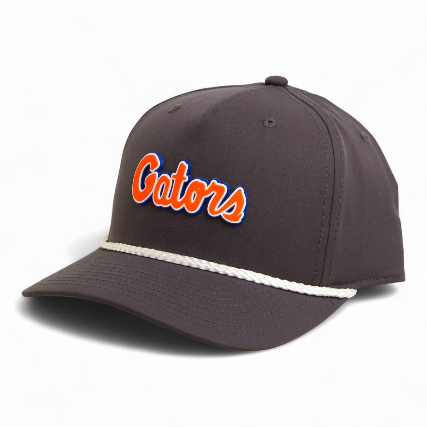 Florida Gators Script Orange 3D Five Panel Classic Rope Hat- Charcoal/ White