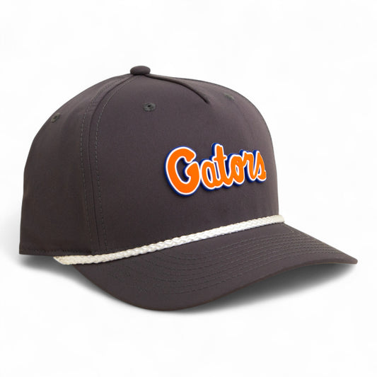 Florida Gators Script Orange 3D Five Panel Classic Rope Hat- Charcoal/ White