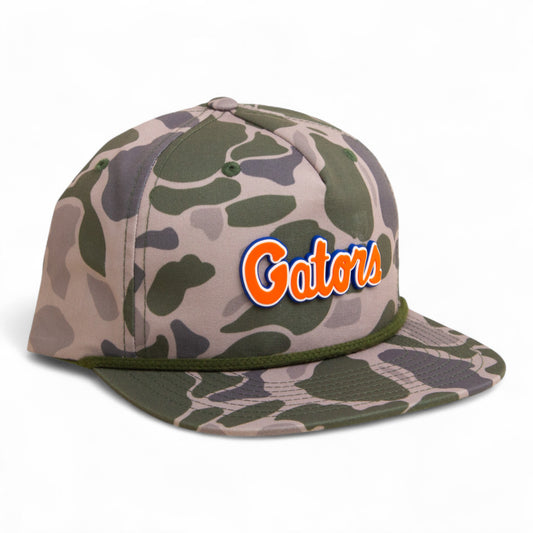 Florida Gators Script Orange 3D Umpqua Rope Hat- Marsh Duck Camo/ Olive Green