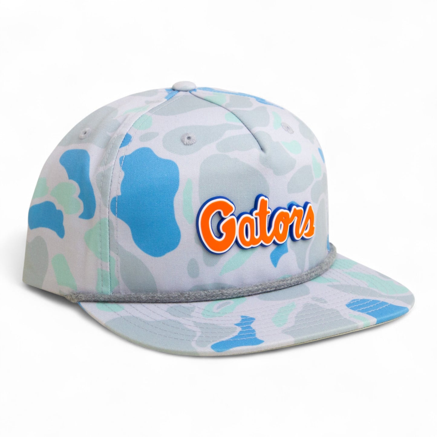 Florida Gators Script Orange 3D Umpqua Rope Hat- Saltwater Duck Camo/ Charcoal