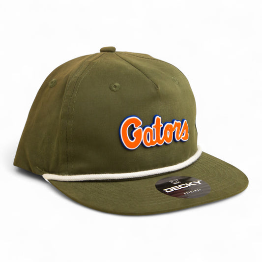 Florida Gators Script Orange 3D Classic Rope Hat- Olive/ White